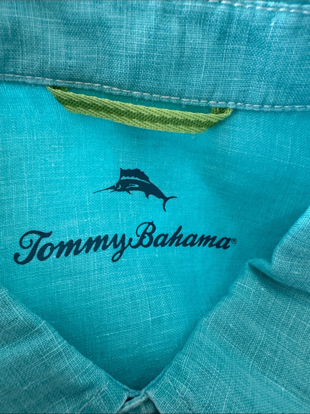 Tommy Bahama Sea Glass Breezer Linen Shirt Men’s XL Lawn Chair Aqua - Picture 6 of 9